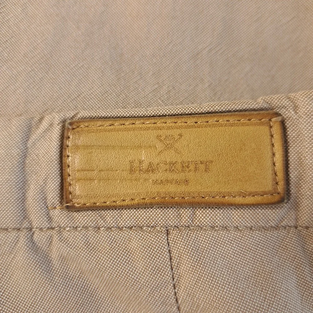 HACKETT London Chino Pants‎ Size 38R Beige Zip Fly Slim Fit 100% Cotton